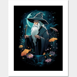 Wizard at Night - Cartoon Style - Fantasy Posters and Art